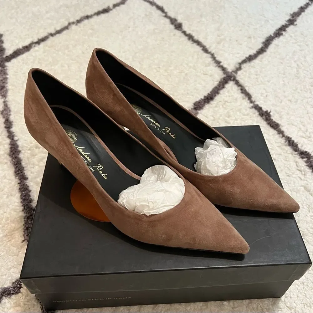 Andrea Pinto’s Moxie Mocha Suede kitten Heels 👠 - Picture 10 of 10